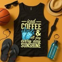 Iced Coffee And Sunshine Summer Vibes Tank Top thumb 4