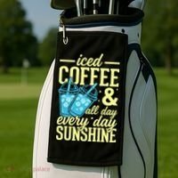 Iced Coffee And Sunshine Summer Vibes Golf Towel thumb 2