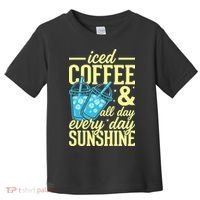 Iced Coffee And Sunshine Summer Vibes Toddler T-Shirt thumb 0