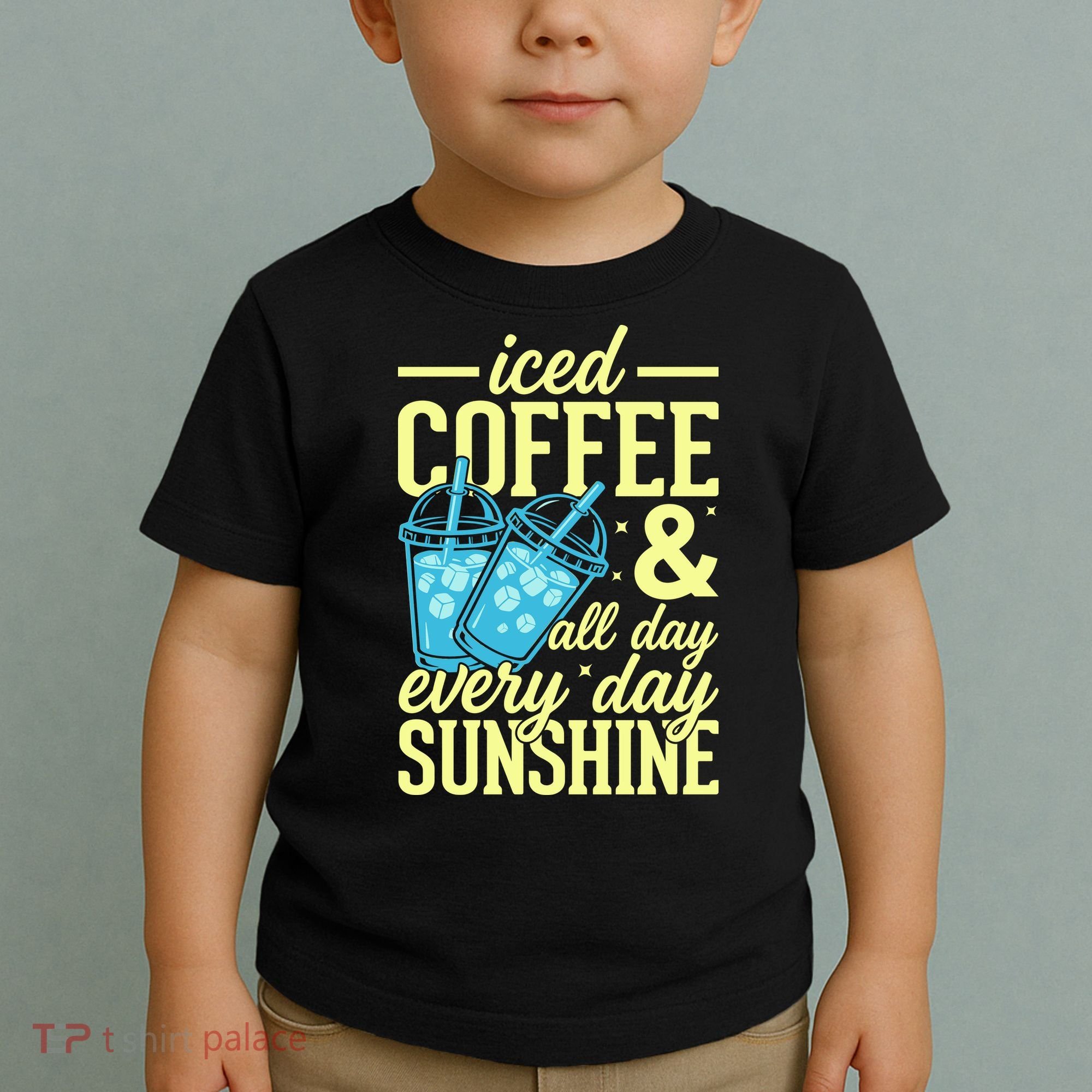 Iced Coffee And Sunshine Summer Vibes Toddler T-Shirt