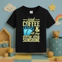 Iced Coffee And Sunshine Summer Vibes Toddler T-Shirt thumb 3