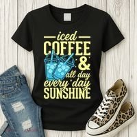 Iced Coffee And Sunshine Summer Vibes Women's T-Shirt thumb 3