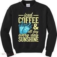 Iced Coffee And Sunshine Summer Vibes Kids Sweatshirt thumb 0