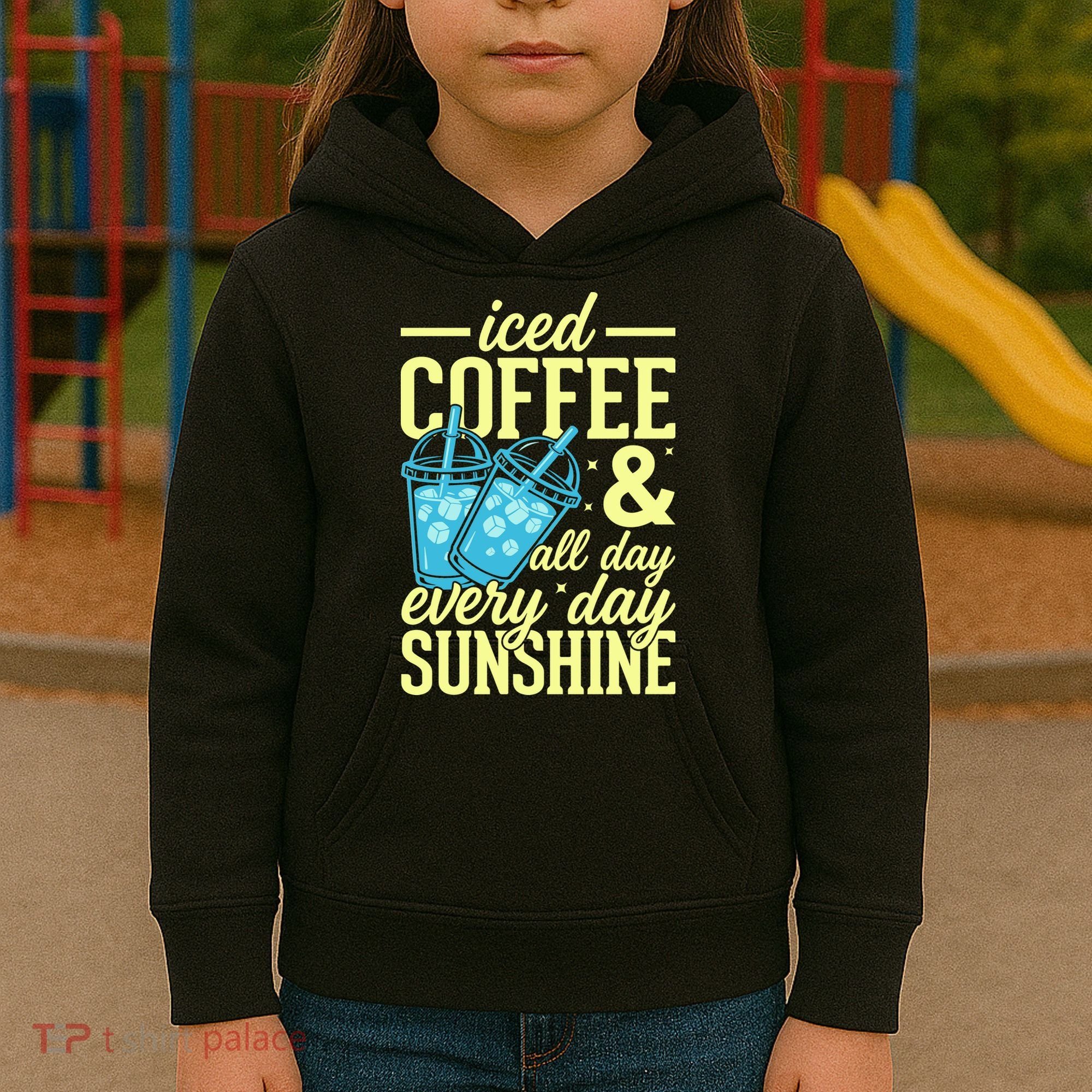 Iced Coffee And Sunshine Summer Vibes Kids Hoodie