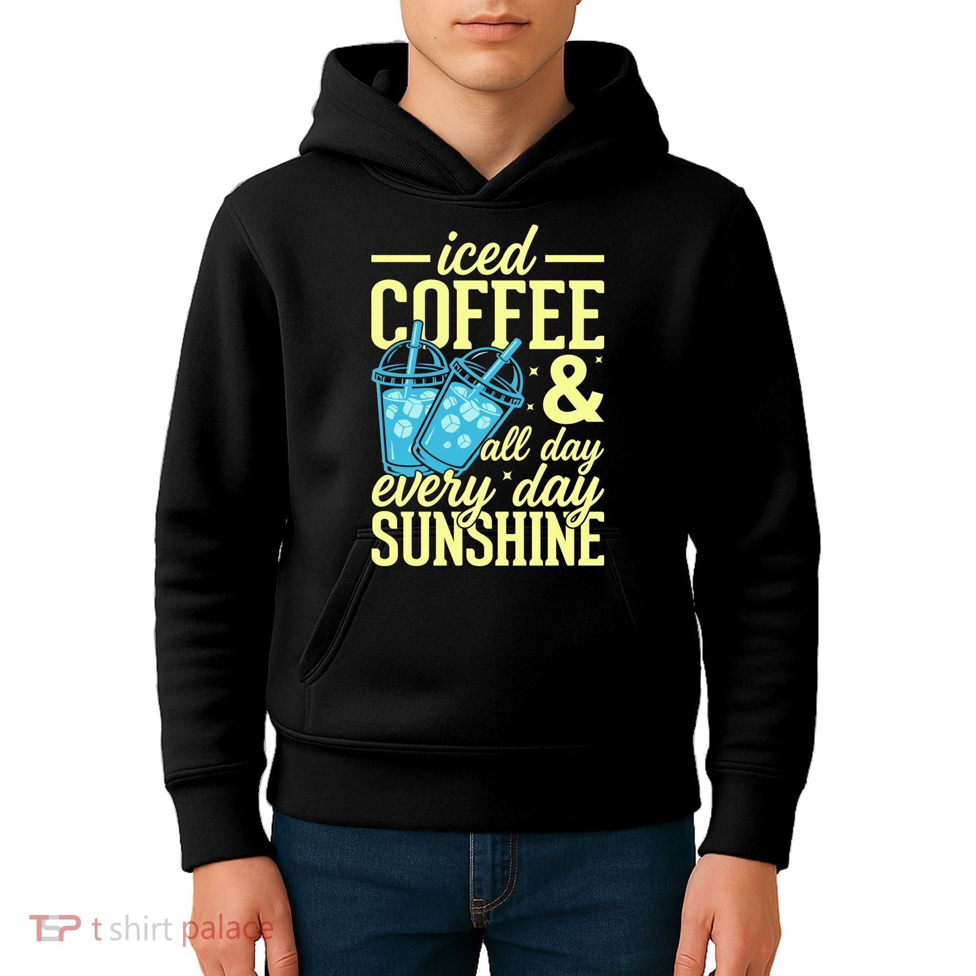Iced Coffee And Sunshine Summer Vibes Kids Hoodie
