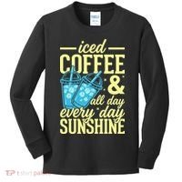 Iced Coffee And Sunshine Summer Vibes Kids Long Sleeve Shirt thumb 0