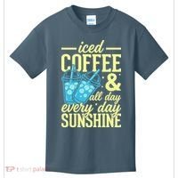 Iced Coffee And Sunshine Summer Vibes Kids T-Shirt thumb 0