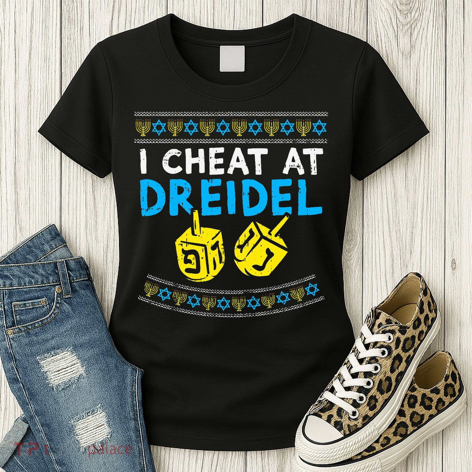 I Cheat At Dreidel Ugly Hanukkah Sweater Chanukah Jew Gift Women's T-Shirt