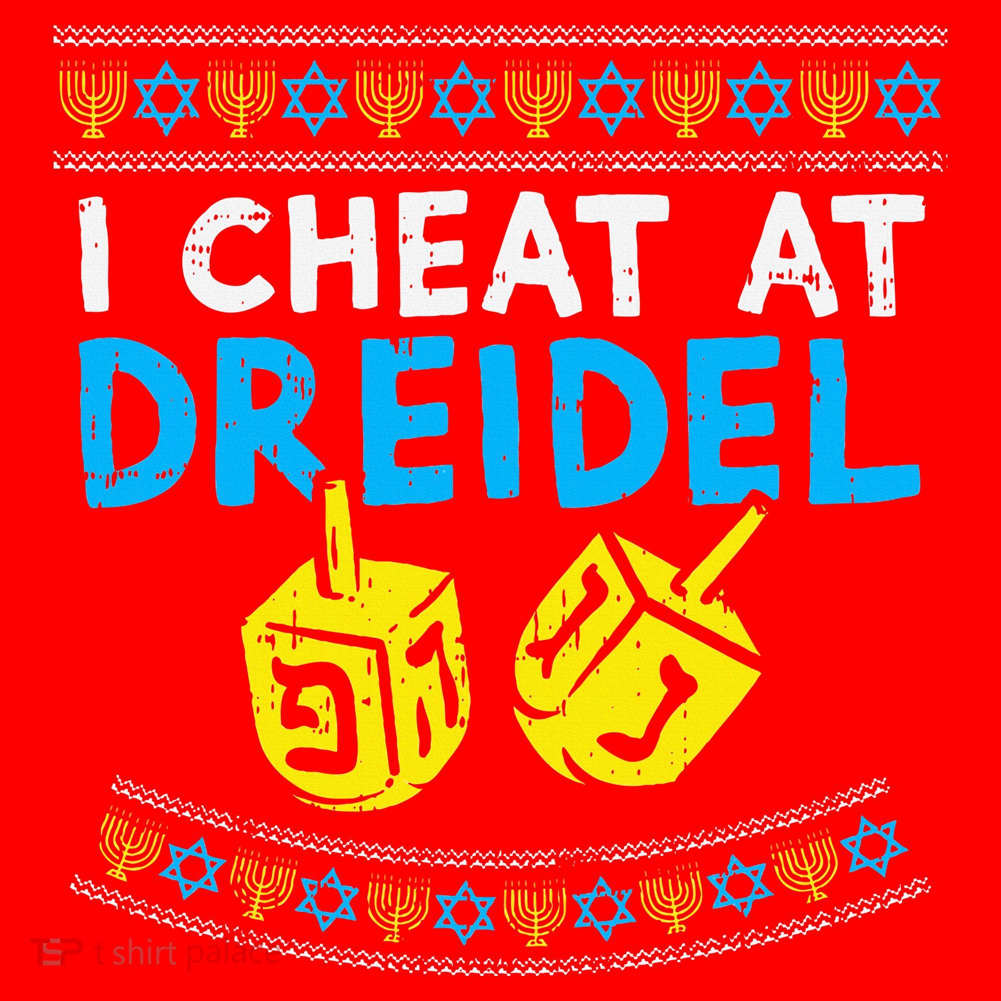 I Cheat At Dreidel Ugly Hanukkah Sweater Chanukah Jew Gift Santa Hat