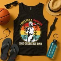 I Created A Monster She Call Me Dad Tank Top thumb 4