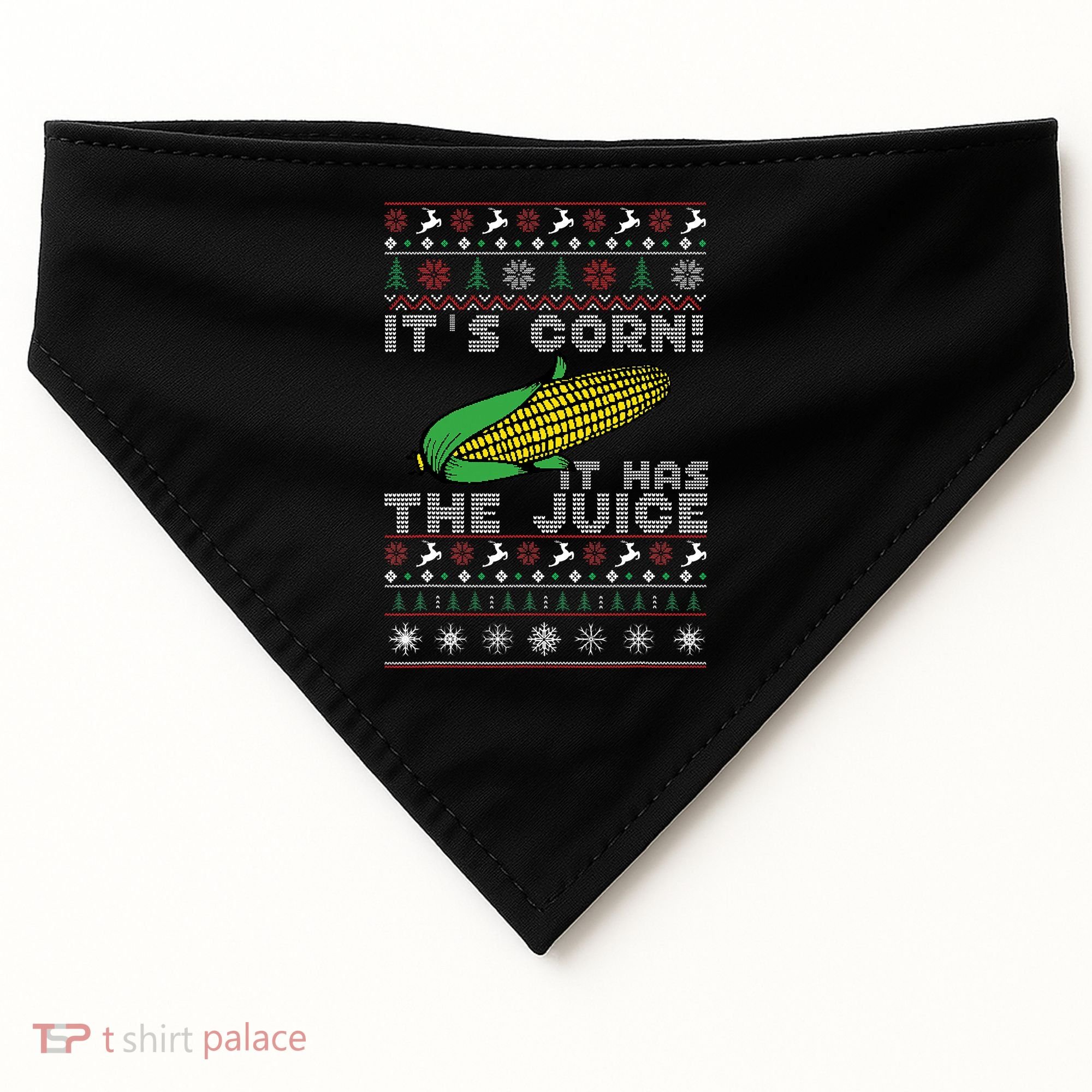 It's Corn A Lump With Knobs It Has The Juice Ugly Christmas USA-Made Doggie Bandana