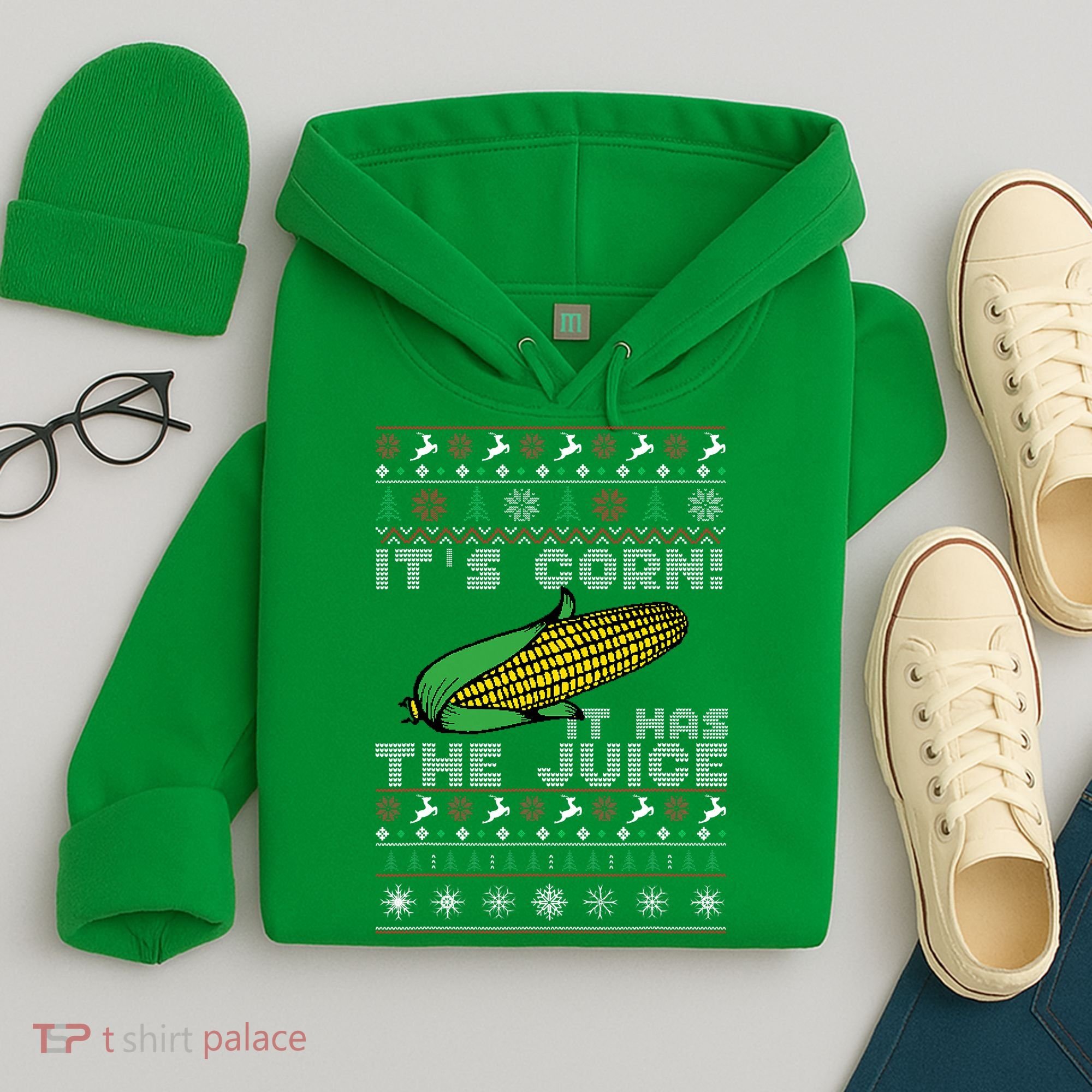 It's Corn A Lump With Knobs It Has The Juice Ugly Christmas Hoodie
