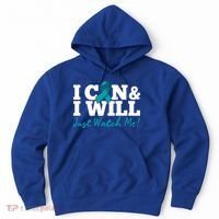 I Can And I Will Beat Ovarian Cancer Warrior Just Watch Me Gift Hoodie thumb 0