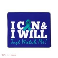 I Can And I Will Beat Ovarian Cancer Warrior Just Watch Me Gift Mousepad thumb 0