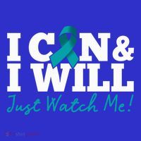 I Can And I Will Beat Ovarian Cancer Warrior Just Watch Me Gift Visor thumb 3