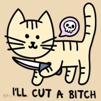 ILl Cut A Bitch Funny Cat Tote Bag thumb 4