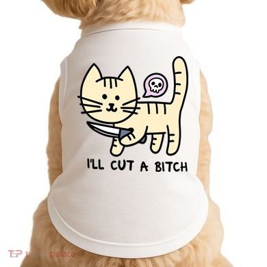 ILl Cut A Bitch Funny Cat Doggie Tank