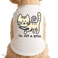 ILl Cut A Bitch Funny Cat Doggie Tank thumb 0