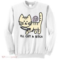 ILl Cut A Bitch Funny Cat Sweatshirt thumb 0