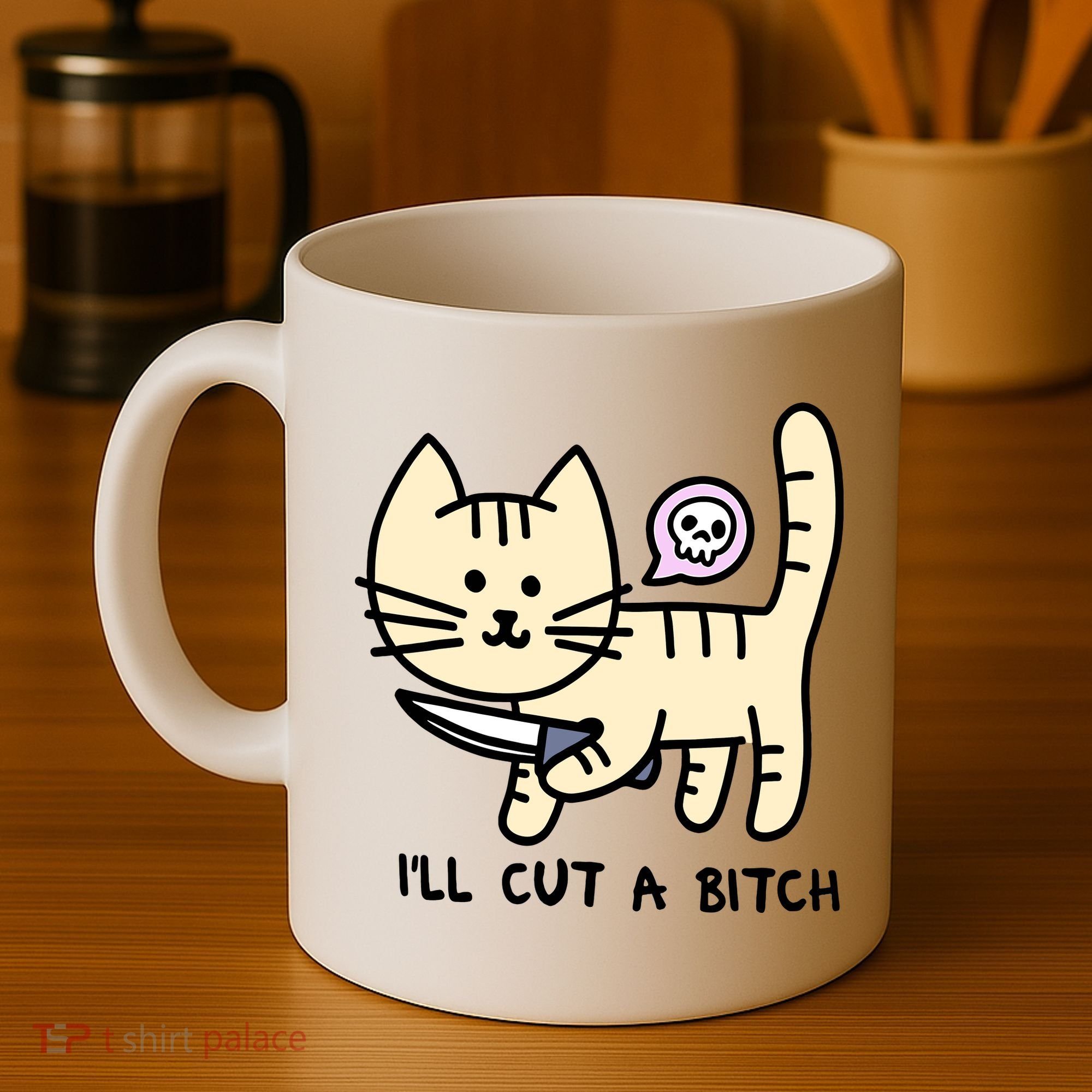 ILl Cut A Bitch Funny Cat Coffee Mug