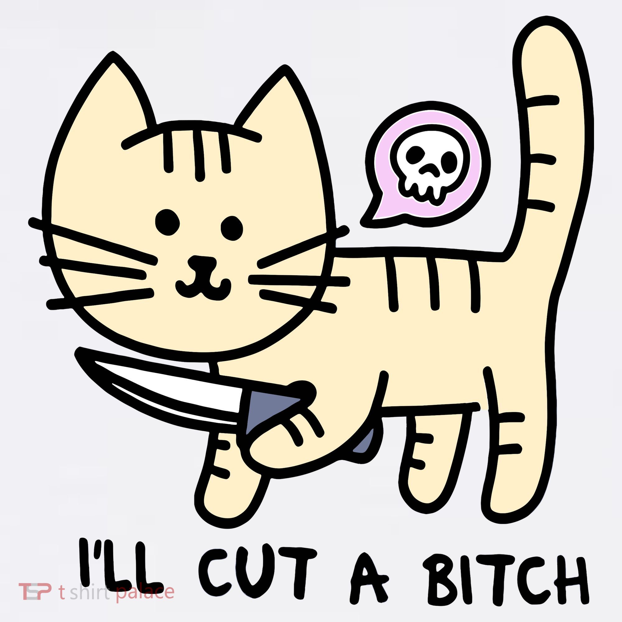 ILl Cut A Bitch Funny Cat Women's Hoodie
