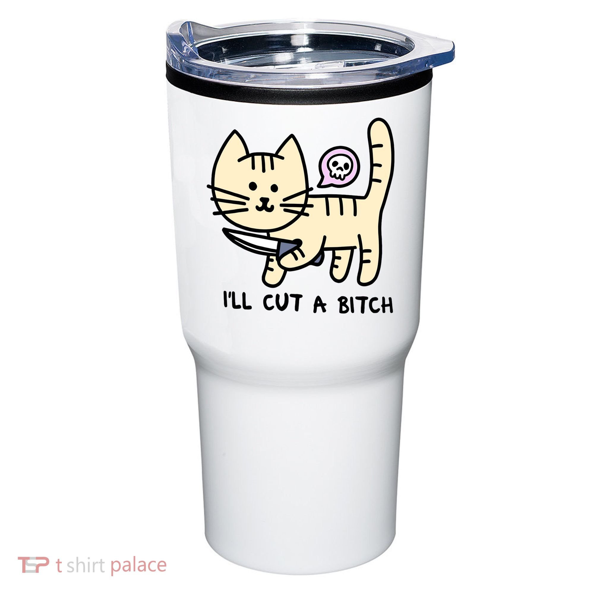 ILl Cut A Bitch Funny Cat Tumbler
