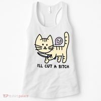 ILl Cut A Bitch Funny Cat Women's Tank Top thumb 0
