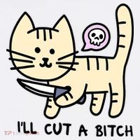 ILl Cut A Bitch Funny Cat Women's Tank Top thumb 5