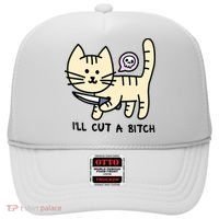 ILl Cut A Bitch Funny Cat Hat thumb 0