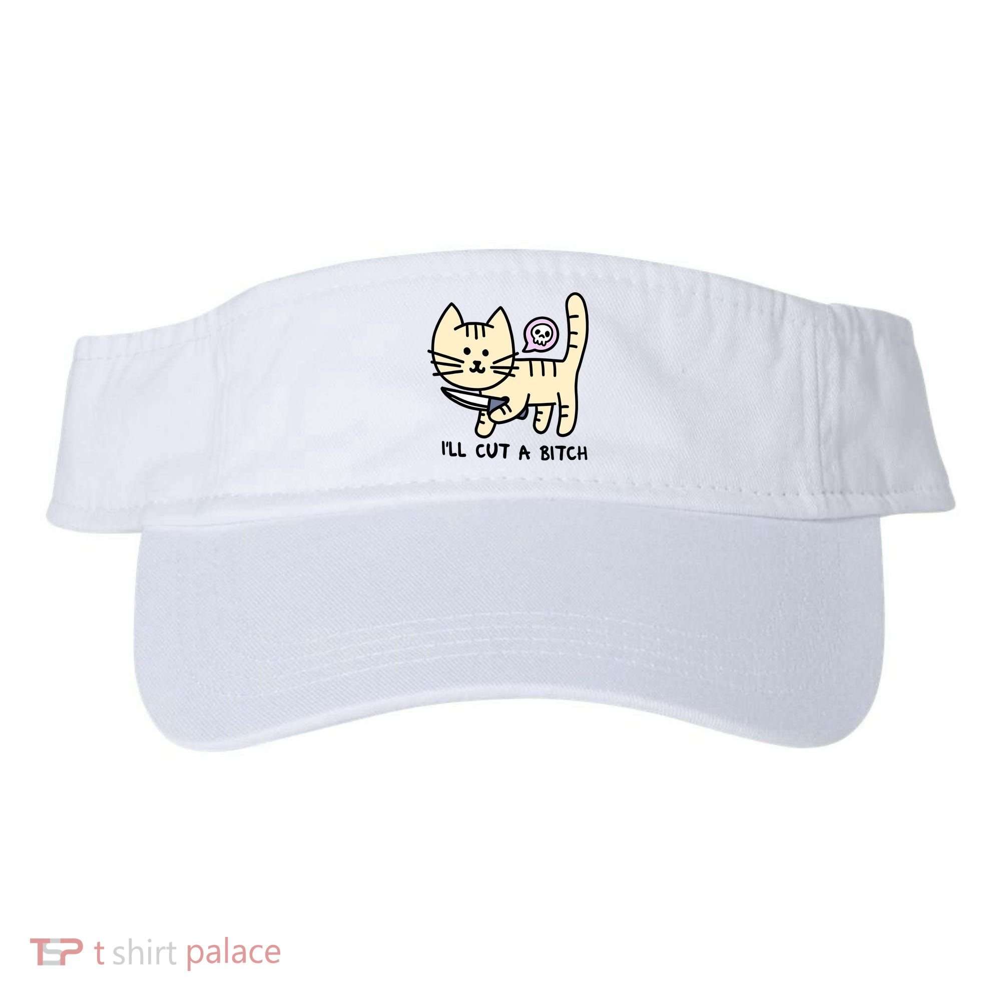 ILl Cut A Bitch Funny Cat Visor