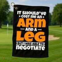 It Cost An Arm And A Leg Funny Amputation Leg Amputee Golf Towel thumb 1