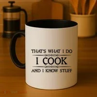 I Cook And I Know Stuff Funny Chef Gift Coffee Mug thumb 4