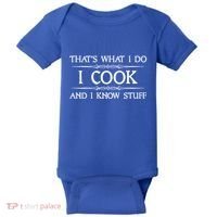 I Cook And I Know Stuff Funny Chef Gift Baby Bodysuit thumb 0