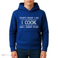 I Cook And I Know Stuff Funny Chef Gift Kids Hoodie thumb 4