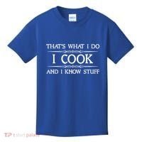 I Cook And I Know Stuff Funny Chef Gift Kids T-Shirt thumb 0