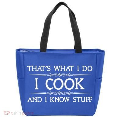 I Cook And I Know Stuff Funny Chef Gift Tote Bag