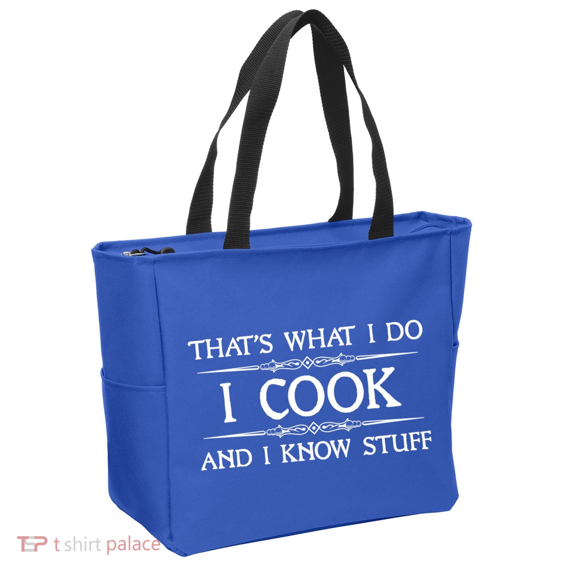 I Cook And I Know Stuff Funny Chef Gift Tote Bag