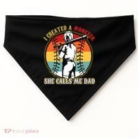 I Created A Monster She Call Me Dad Baseball Softball Dad USA-Made Doggie Bandana thumb 0