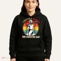 I Created A Monster She Call Me Dad Baseball Softball Dad Hoodie thumb 5