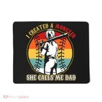 I Created A Monster She Call Me Dad Baseball Softball Dad Mousepad thumb 0