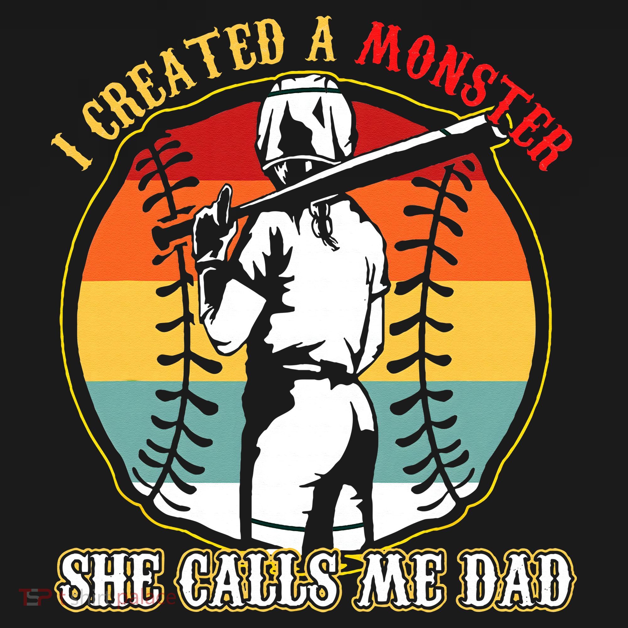 I Created A Monster She Call Me Dad Baseball Softball Dad Visor