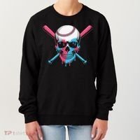 Ice Cream Baseball Fun Summer Sports Dessert Dripping Skull Women's Sweatshirt thumb 0