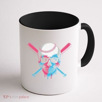 Ice Cream Baseball Fun Summer Sports Dessert Dripping Skull Coffee Mug back