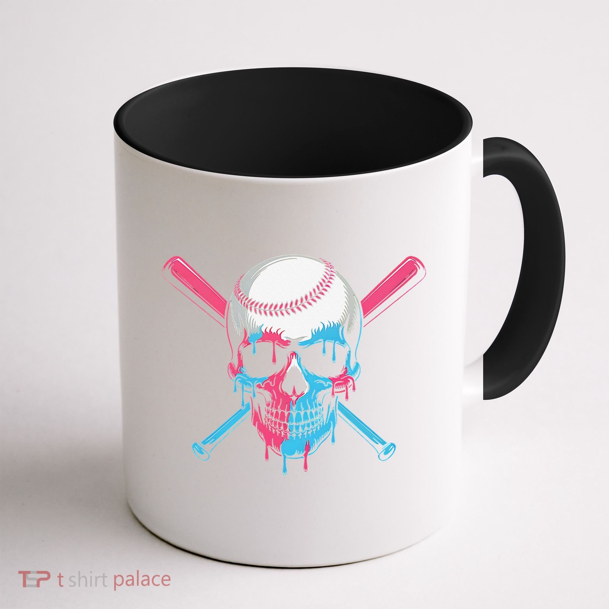 Ice Cream Baseball Fun Summer Sports Dessert Dripping Skull Coffee Mug
