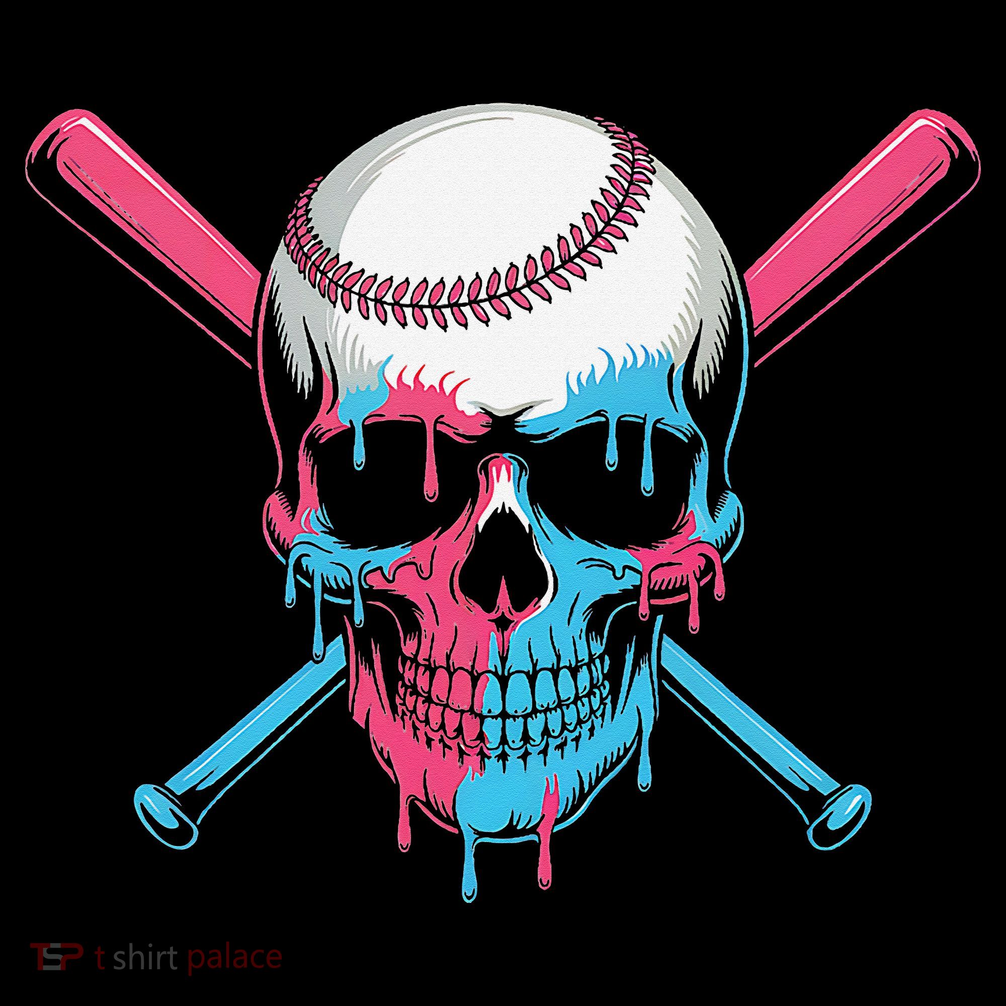 Ice Cream Baseball Fun Summer Sports Dessert Dripping Skull Coffee Mug