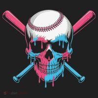 Ice Cream Baseball Fun Summer Sports Dessert Dripping Skull Beanie thumb 2