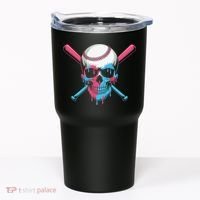 Ice Cream Baseball Fun Summer Sports Dessert Dripping Skull Tumbler thumb 0