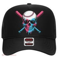 Ice Cream Baseball Fun Summer Sports Dessert Dripping Skull Hat thumb 0