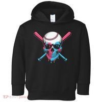 Ice Cream Baseball Fun Summer Sports Dessert Dripping Skull Toddler Hoodie thumb 0