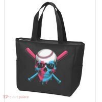 Ice Cream Baseball Fun Summer Sports Dessert Dripping Skull Tote Bag thumb 3